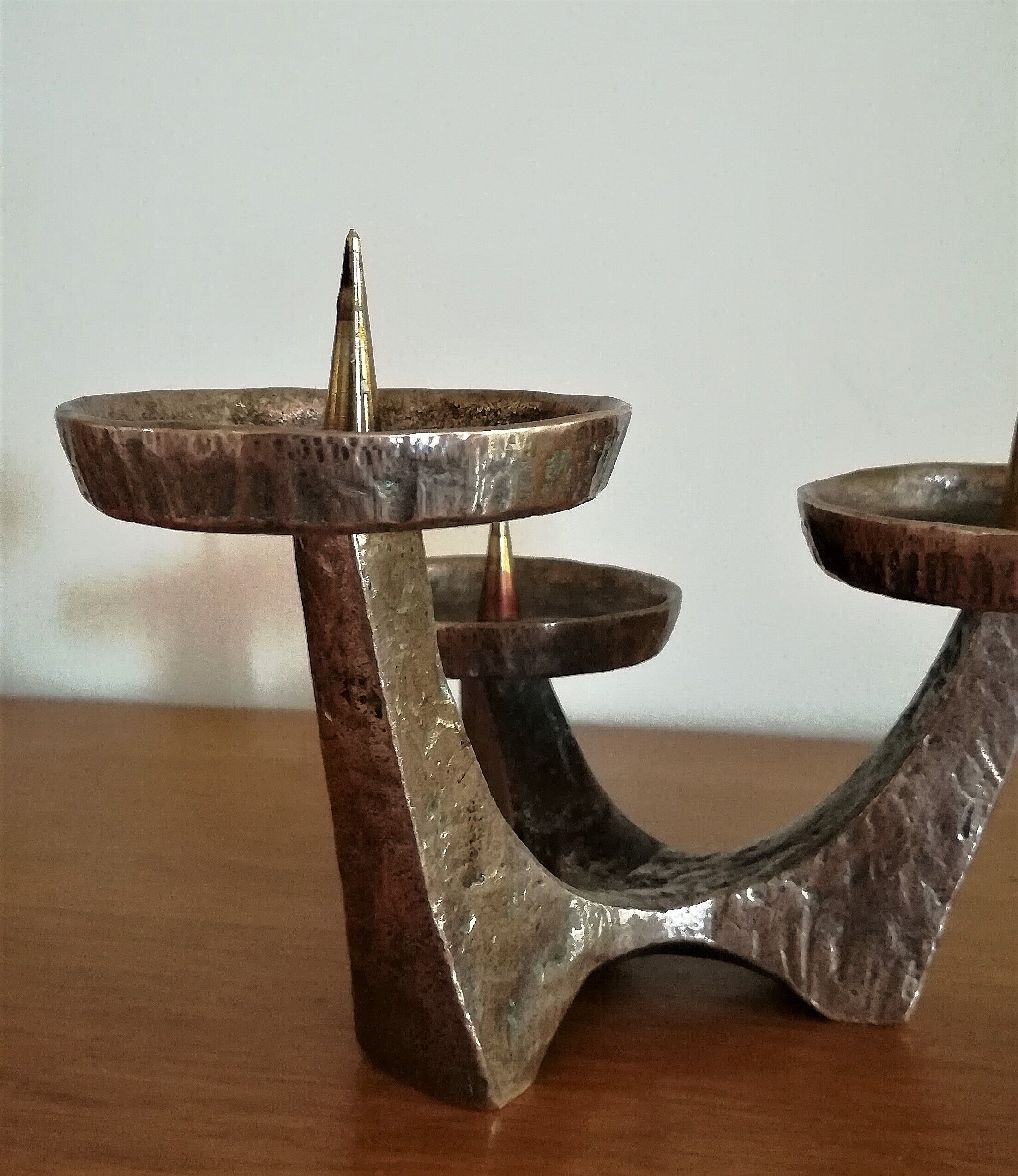 Vintage patinated bronze bougeoir 60/70v