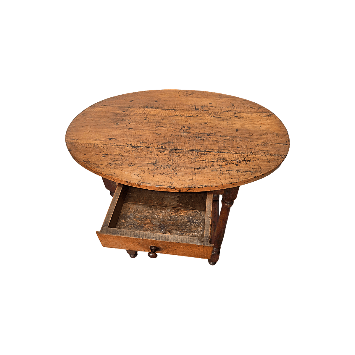 French Louis XIV Walnut Table With Drawer, early 1700s