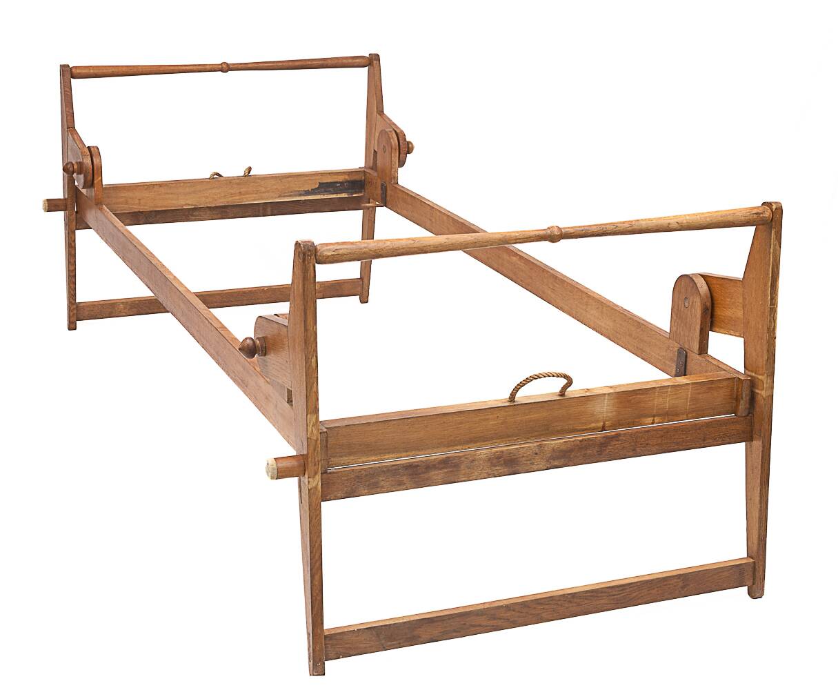 Antique folding daybed by Guillerme and Chambron