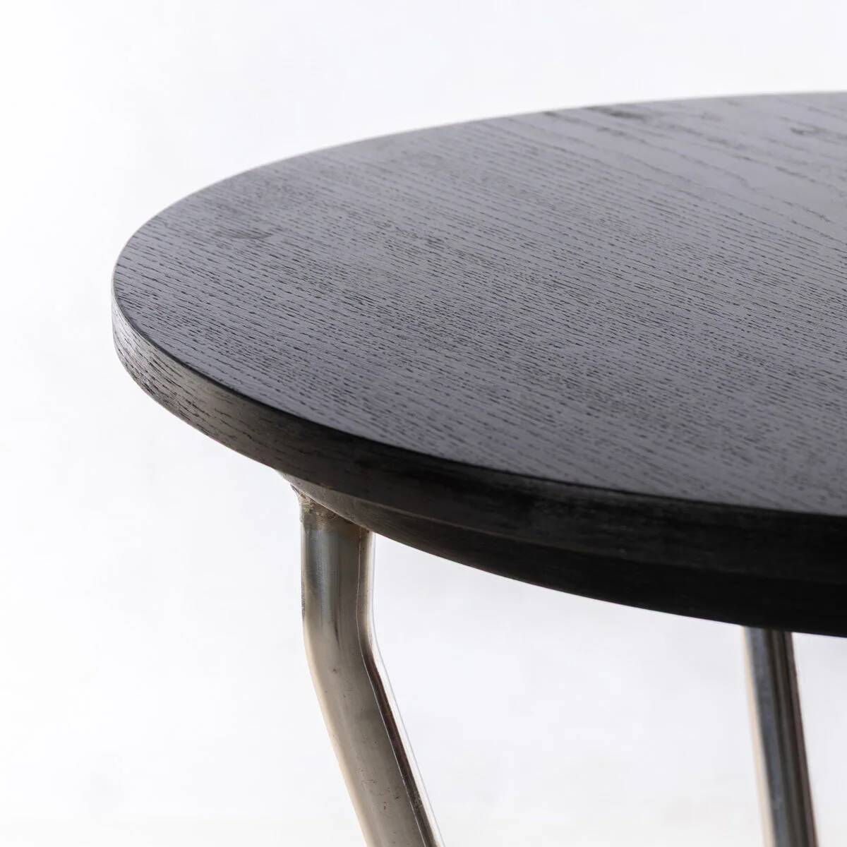 1930s Bauhaus Side Table, Chrome-Plated Steel Tube
