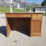 Old wooden administration office with sliding shelf