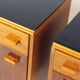 Set Of Mid Century Bedside Tables In Walnut And Black Glass, Czechoslovakia