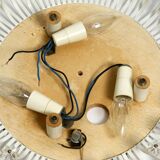 Mid Century Münchner Zier-Form flower mirror illuminated by Schöninger