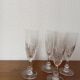4 St Louis crystal champagne glasses, Massenet model - signed