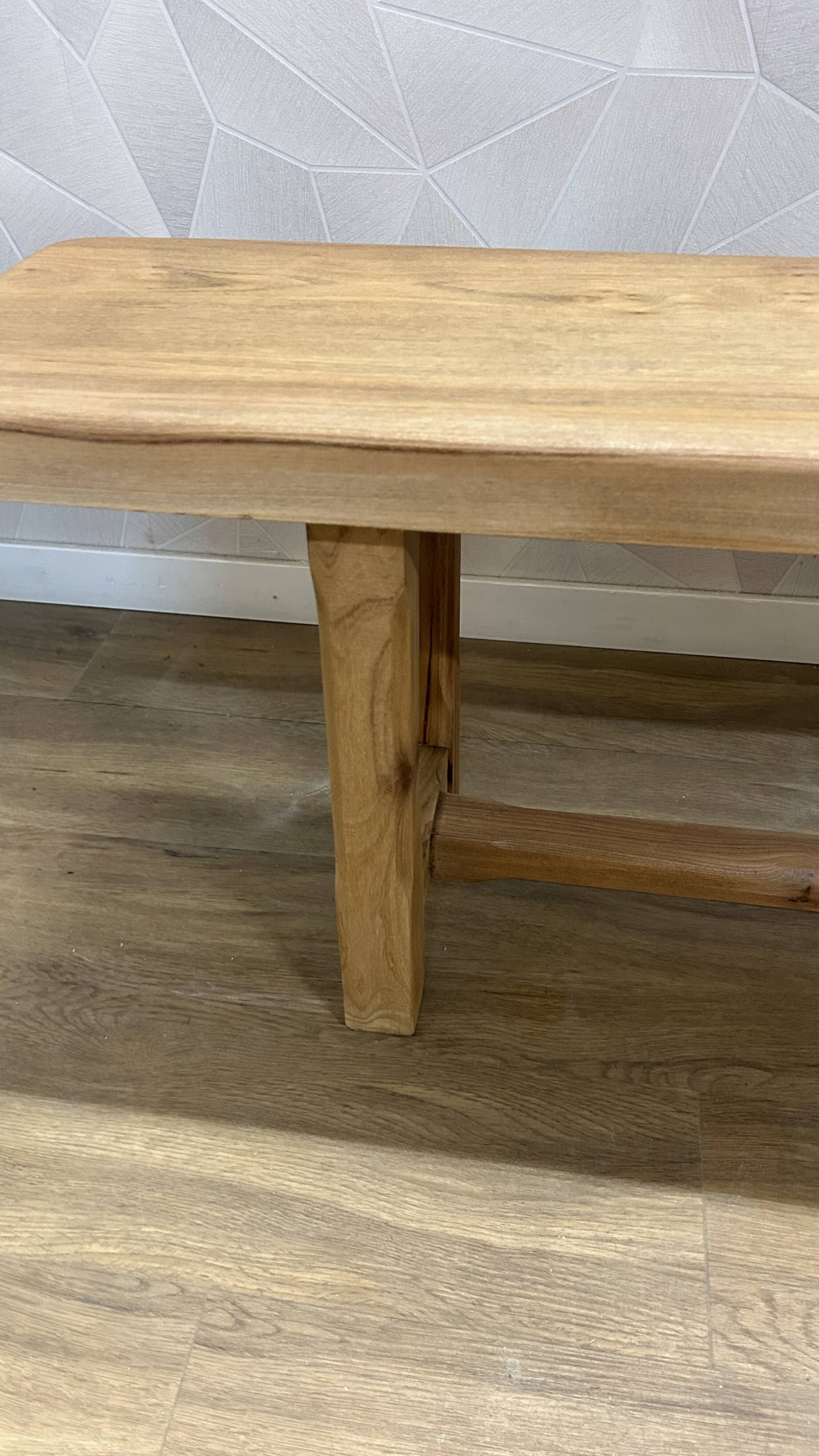 2m20 solid walnut benches, stripped and varnished