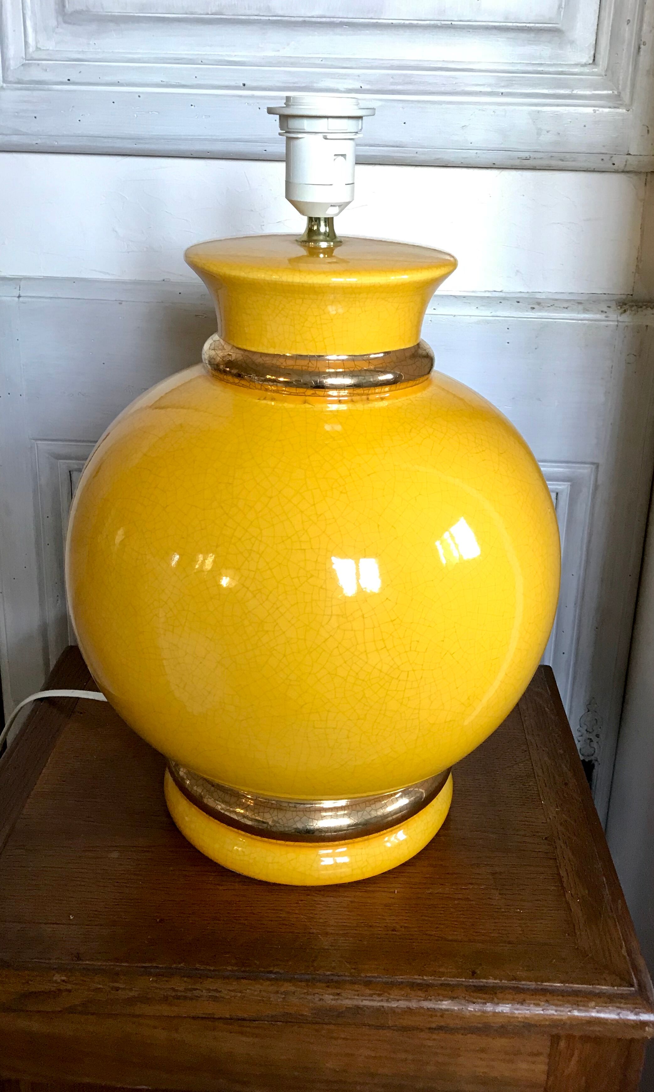 Vintage cracked ceramic lamp foot