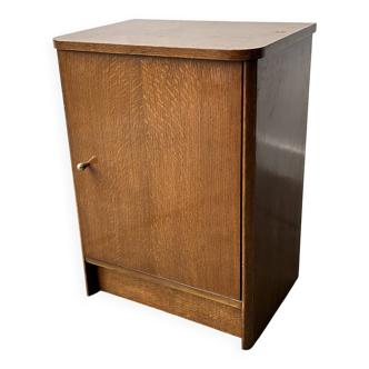 A vintage 1950/60s petite compact oak bedside cabinet