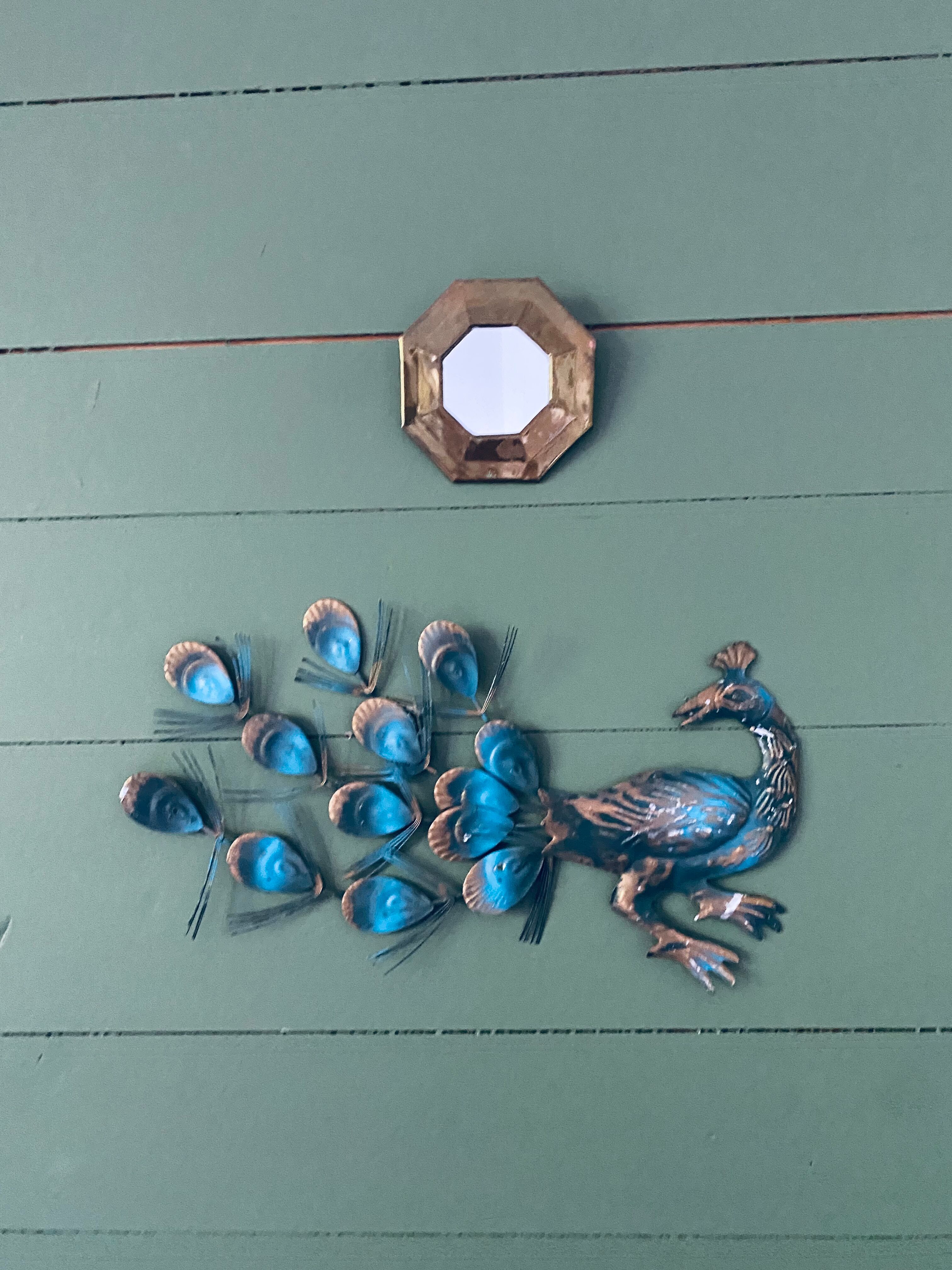 Metal peacock wall decoration