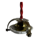 Suspension opaline plissée cordon rouge