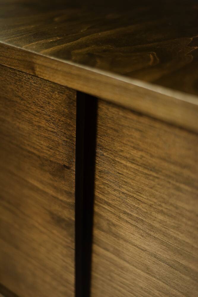 Mid-Century Scandinavian Classic Modern Birch Sideboard with Walnut Front, 1960s