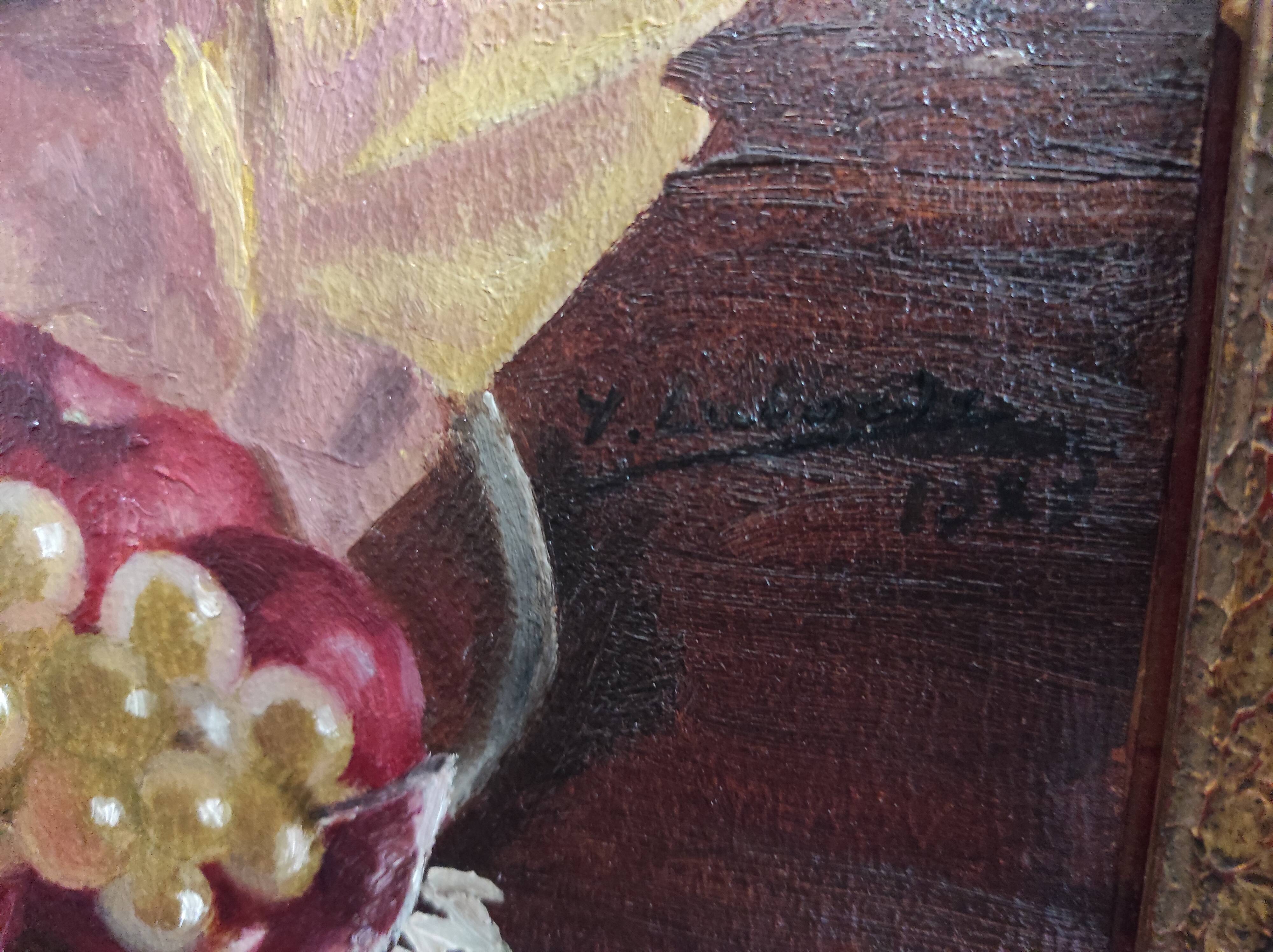 Antique still life, signed Y. Luboade, 1897