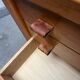 Maison Regain chest of drawers in elm and leather, 1970