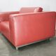 Wittmann Oversized Red Leather Lounge Armchairs and Ottoman, Austria