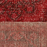 Hand-knotted persian overdyed 1970s 290 cm x 377 cm red wool carpet