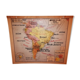 Carte murale pédagogique Vidal-Lablache 50s
