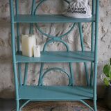 Blue rattan shelf