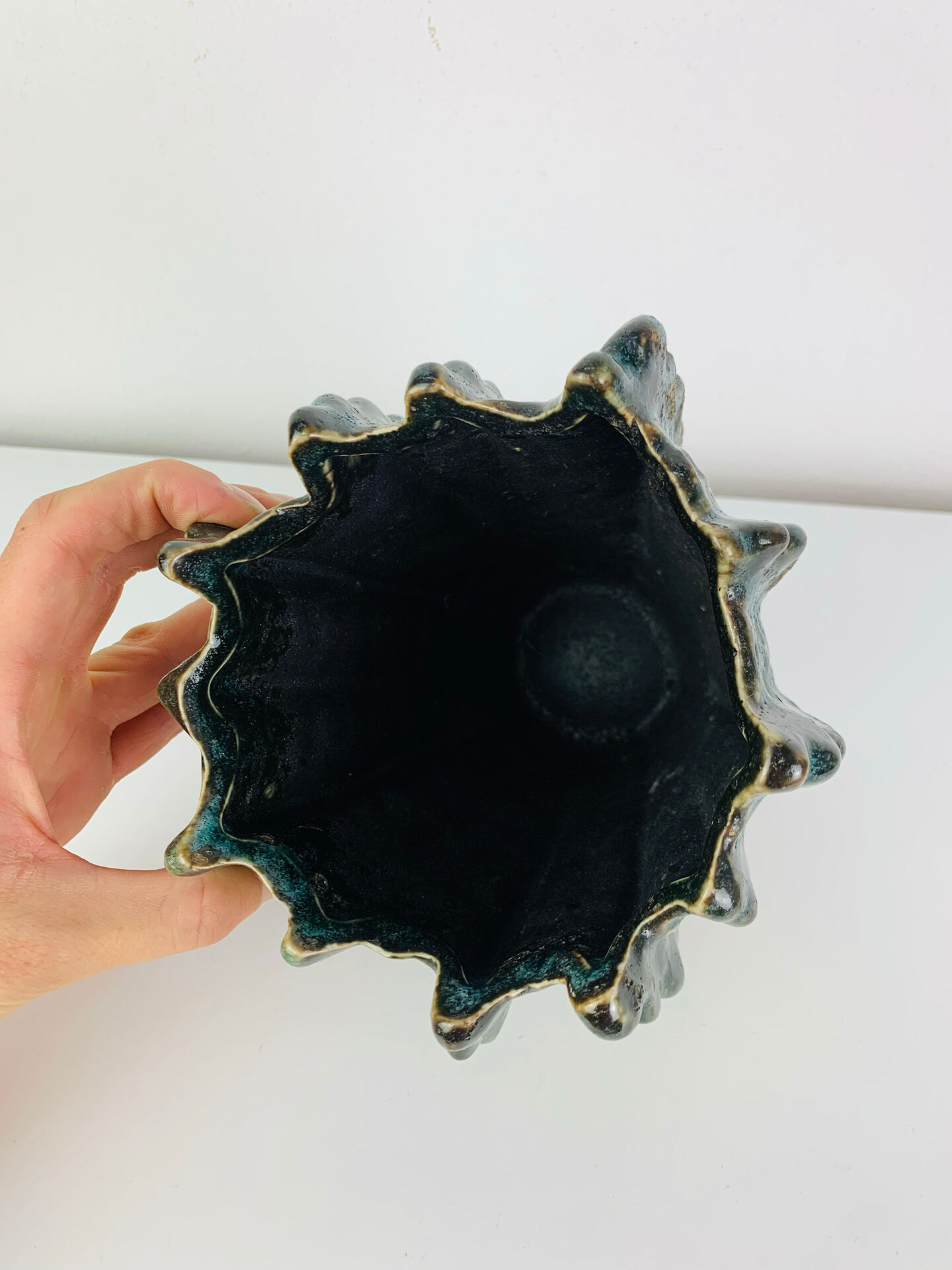 Vintage ceramic coral vase