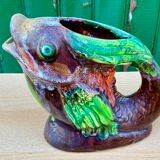 Pichet céramique émaillée, poisson
