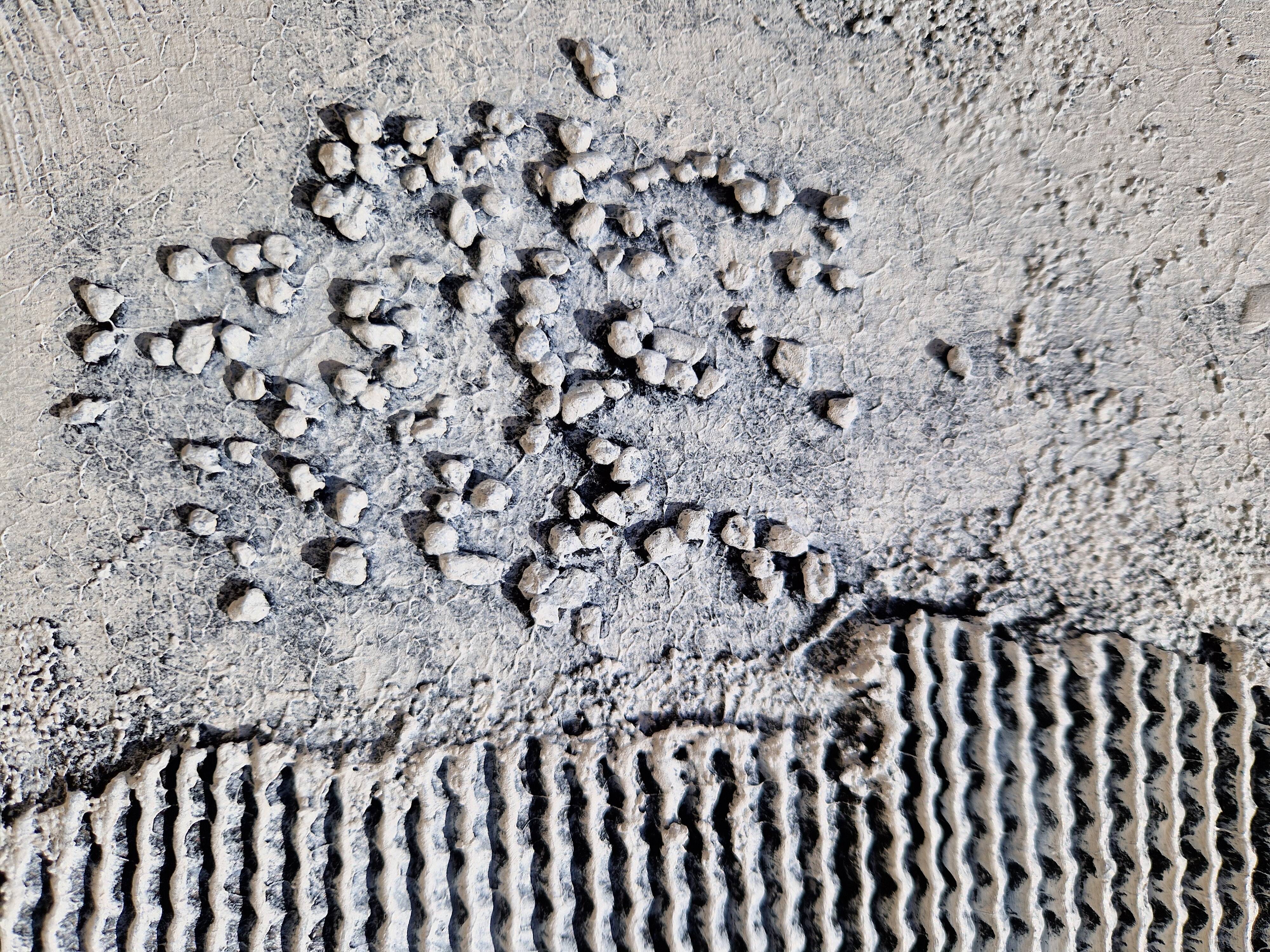 Minimalist monochrome abstract painting white