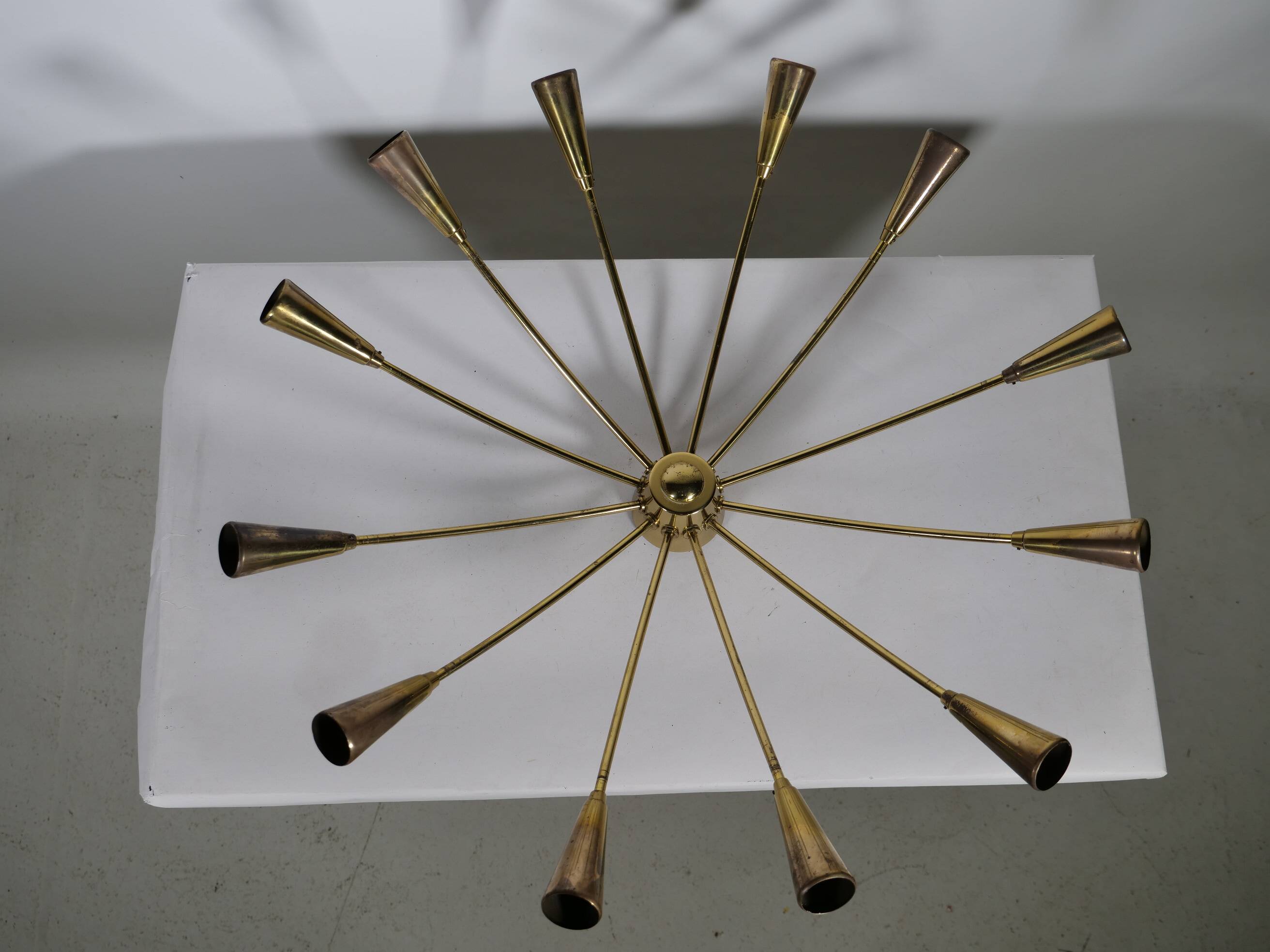 Gold Sputnik Spider 1950s 1960s Ceiling Lamp