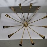 Gold Sputnik Spider 1950s 1960s Ceiling Lamp