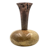 Mid-century cream parchment vase, Aldo Tura Italy 1950s