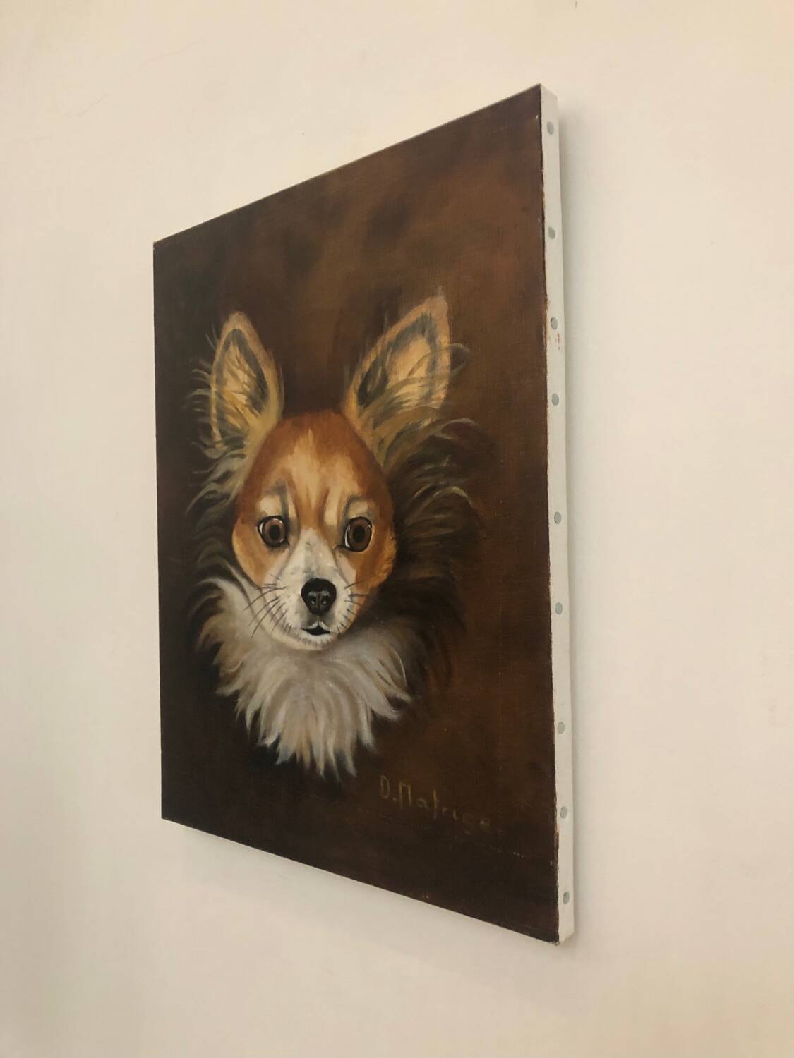 Oil on canvas dog portrait