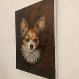 Oil on canvas dog portrait