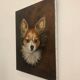 Oil on canvas dog portrait