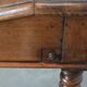 19th century English antique oak wall desk/writing table on wheels