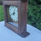 50s Japy workshop clock 8 days in sheet metal in its oak crate
