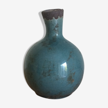 Vintage blue ceramic vase