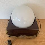 ▪️Modernist Minimalist Space Age Cubic Plastic and Glass Globe Lamp