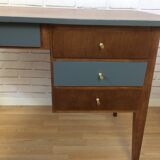 Desk teak feet compass