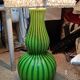 Vintage enamelled ceramic lamp from 1970