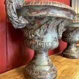 Pair of cast iron planters
