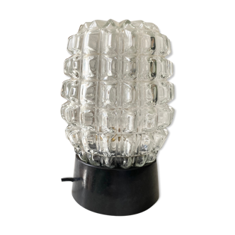 Vintage moulded glass table lamp