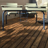 Double school desk with schoolbag storage