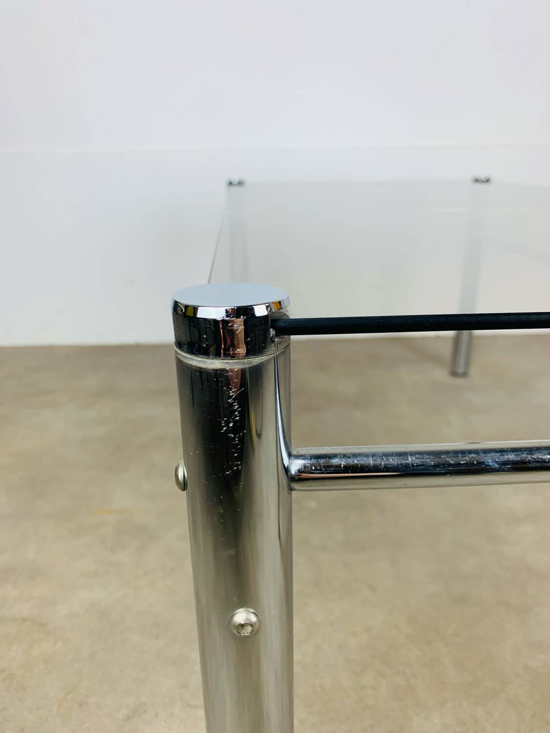 Chrome and smoked glass coffee table, 1970s