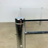Chrome and smoked glass coffee table, 1970s