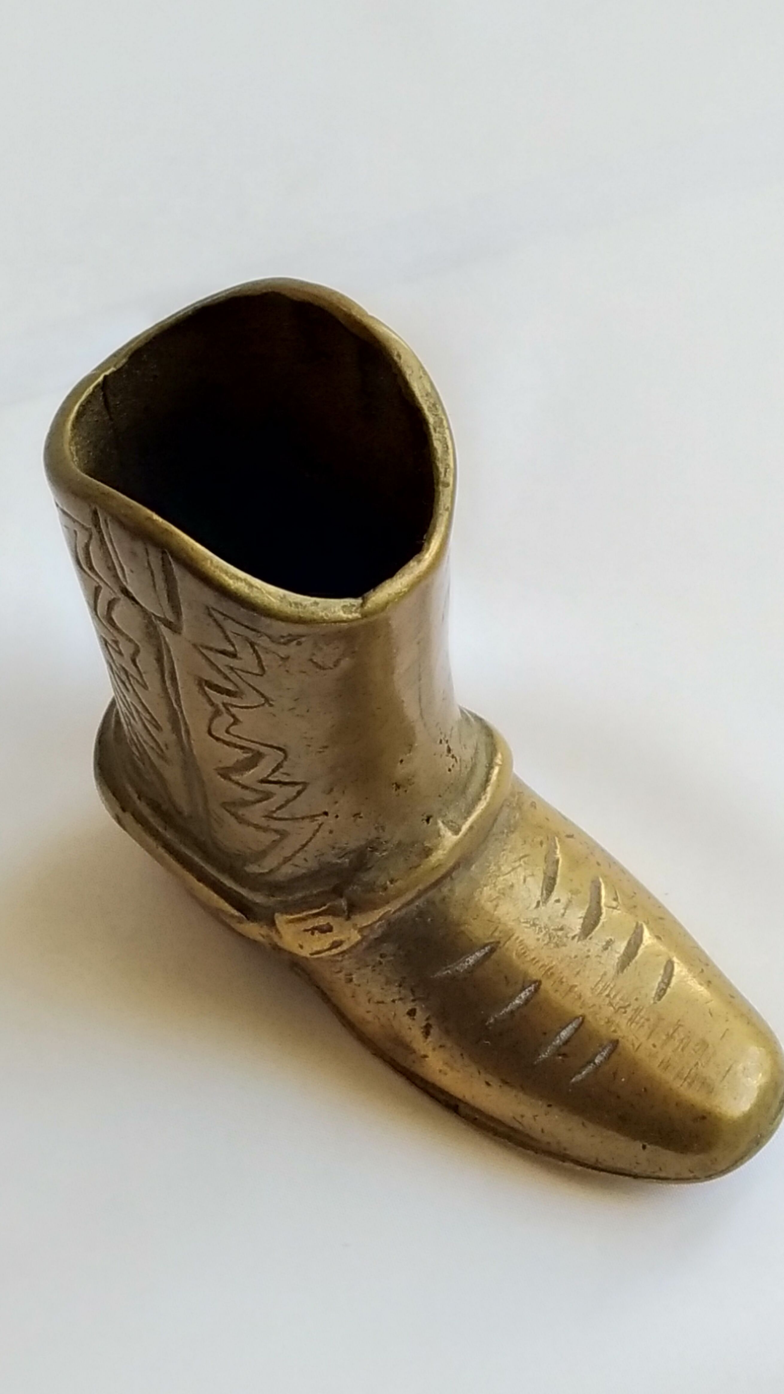 Vintage Santiag gilded bronze pencil pot
