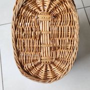 Panier ancien en osier et rotin