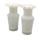 Pair of small antique white opaline fairground vases, vintage, french