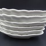 Set of 7 cups in white porcelain and in the shape of a shell - Pillivuyt around 1940