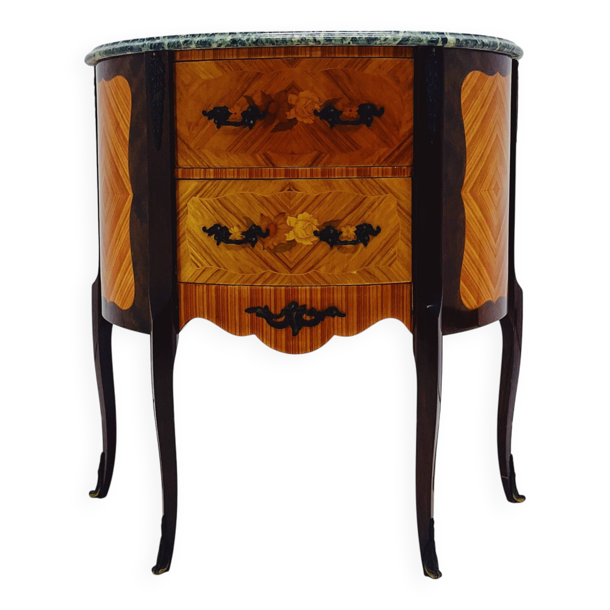 French Mahogany Louis XV Commode with Marble Top