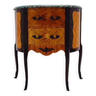 French Mahogany Louis XV Commode with Marble Top