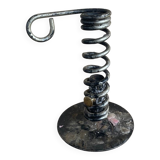 Vintage metal spring candle holder