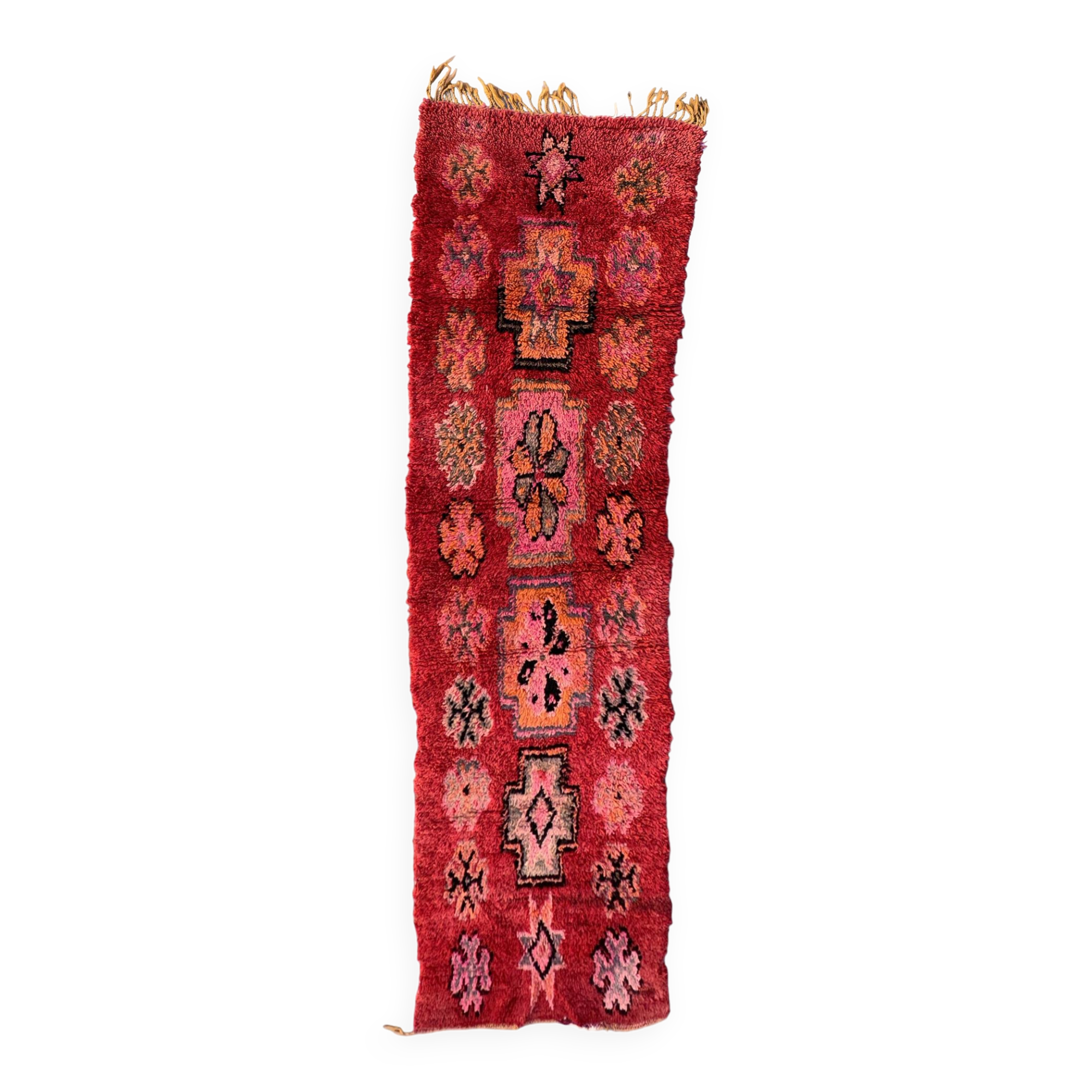 Red Boujad Moroccan rug - 90 x 313 cm