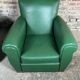 Armchairs (the pair) vintage 1950 in dark green skaï