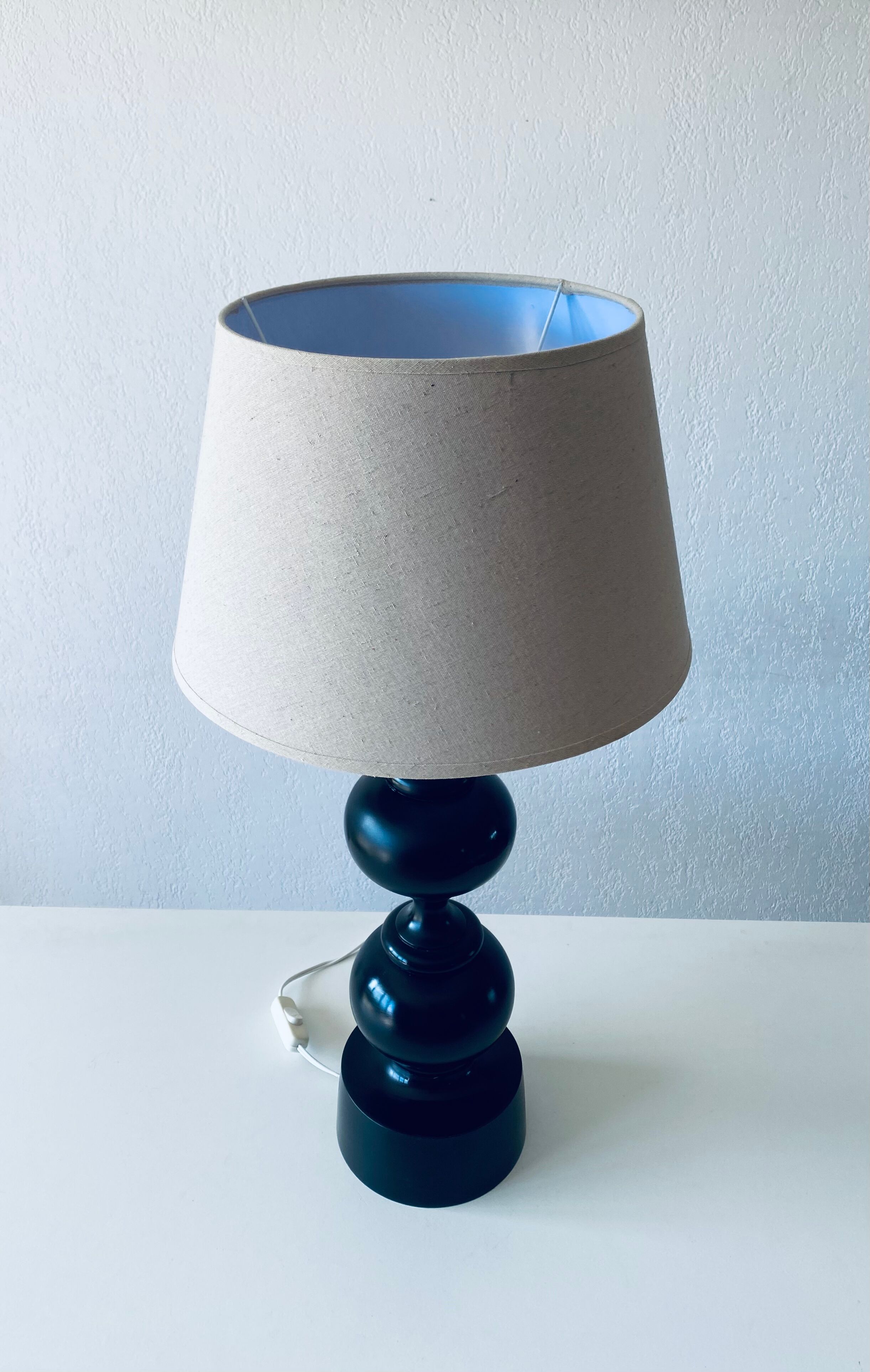 Vintage turned wooden lamp